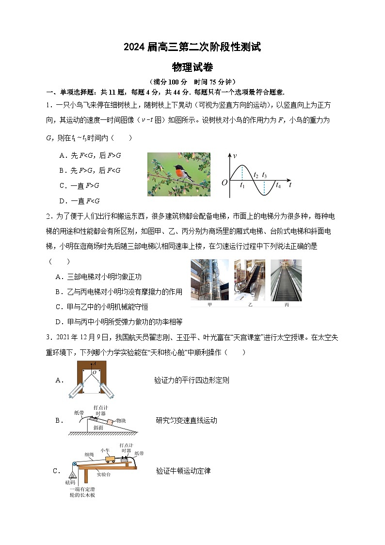 江苏省连云港市部分学校2023-2024学年高三上学期10月联考物理 试卷01