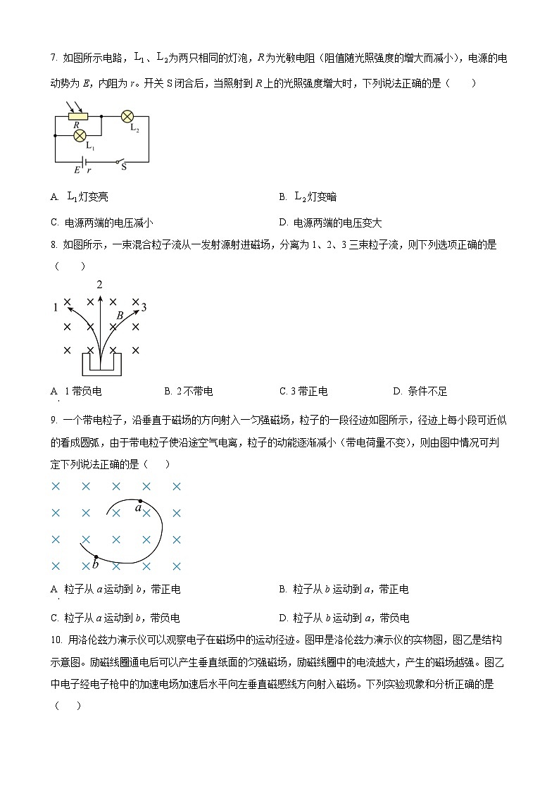 2024嘉兴海盐高级中学高二上学期10月阶段测物理试题(选考)含解析02