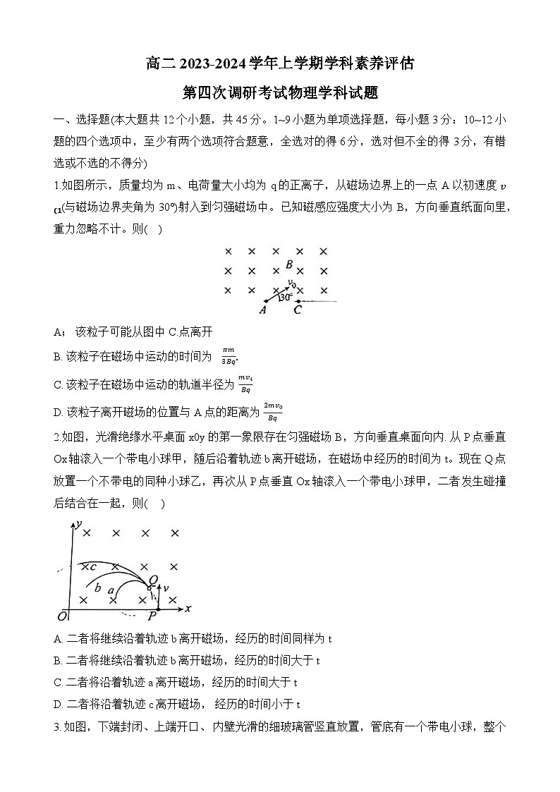 河北省衡水市第二中学2023-2024学年高二上学期10月月考物理试题第1页