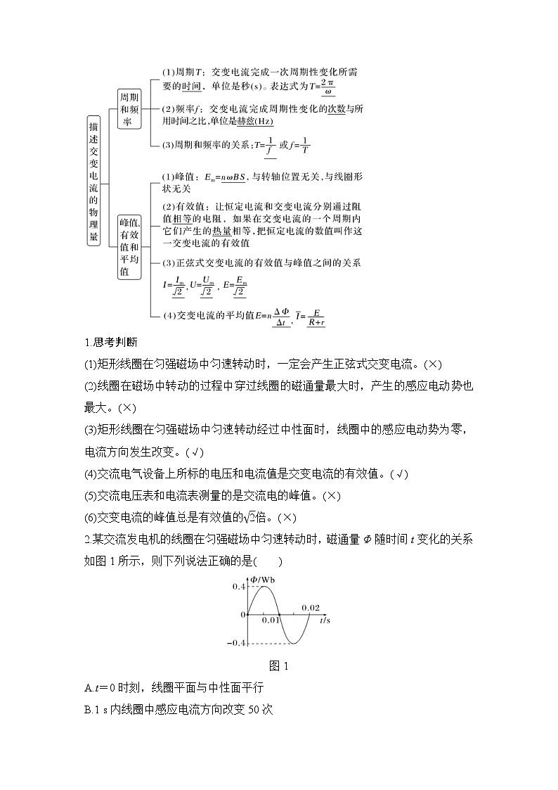 新高考物理一轮复习讲义第12章 交变电流 传感器第1讲 交变电流的产生和描述 (含解析)第2页