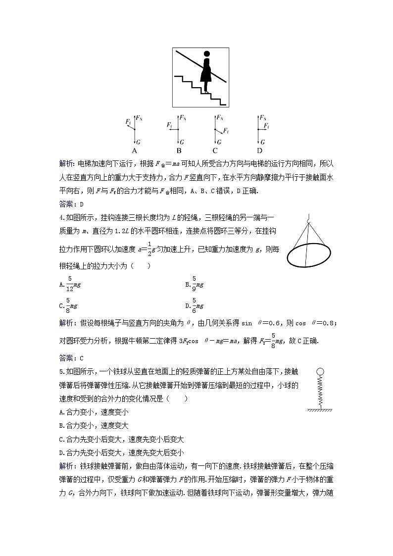 2023_2024学年新教材高中物理章末核心训练四第四章牛顿运动定律粤教版必修第一册第2页