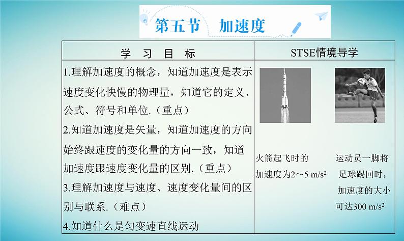 2023_2024学年新教材高中物理第一章运动的描述第五节加速度课件粤教版必修第一册02