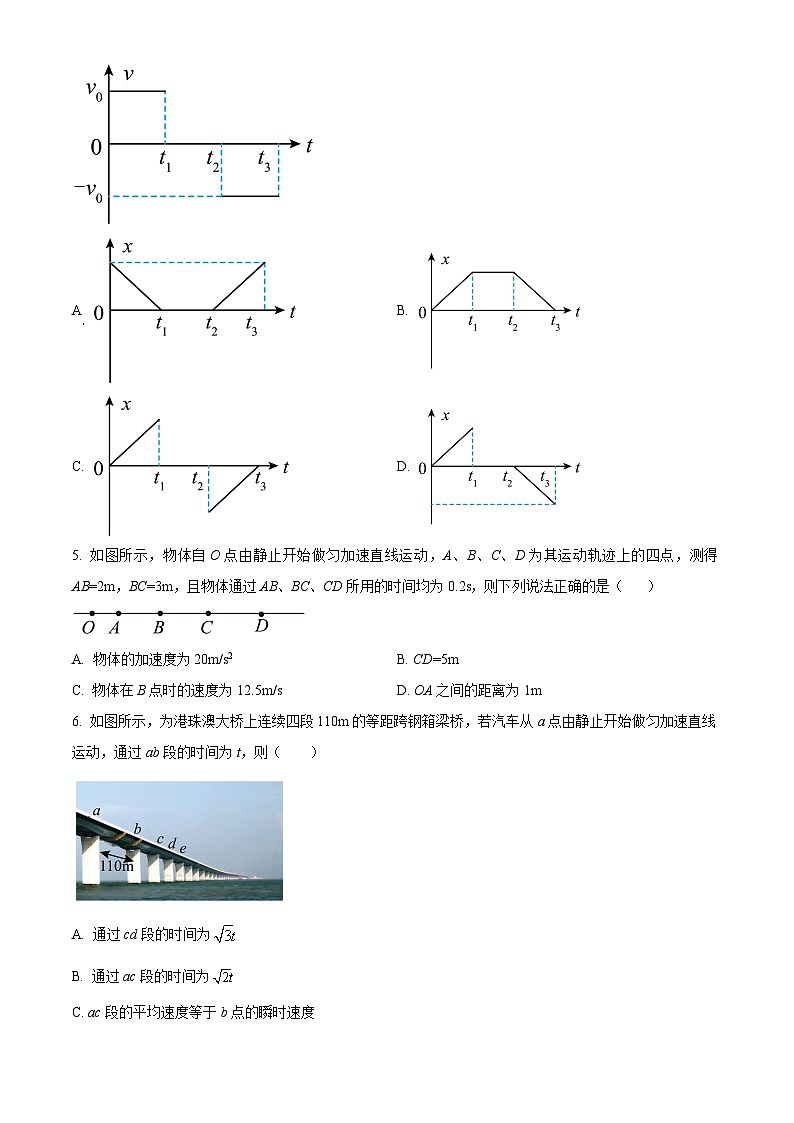 2024达州万源中学高一上学期10月月考物理试题含解析02