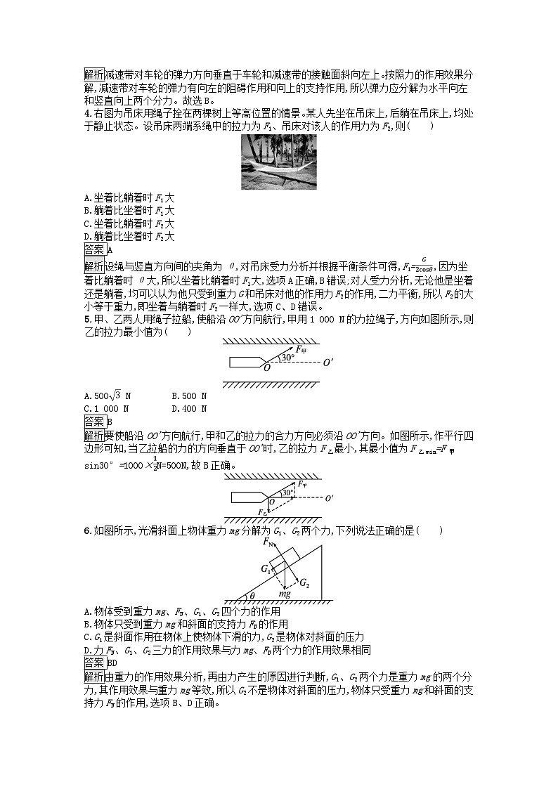广西专版2023_2024学年新教材高中物理第3章相互作用__力4力的合成和分解课时1力的合成和分解课后训练新人教版必修第一册第2页