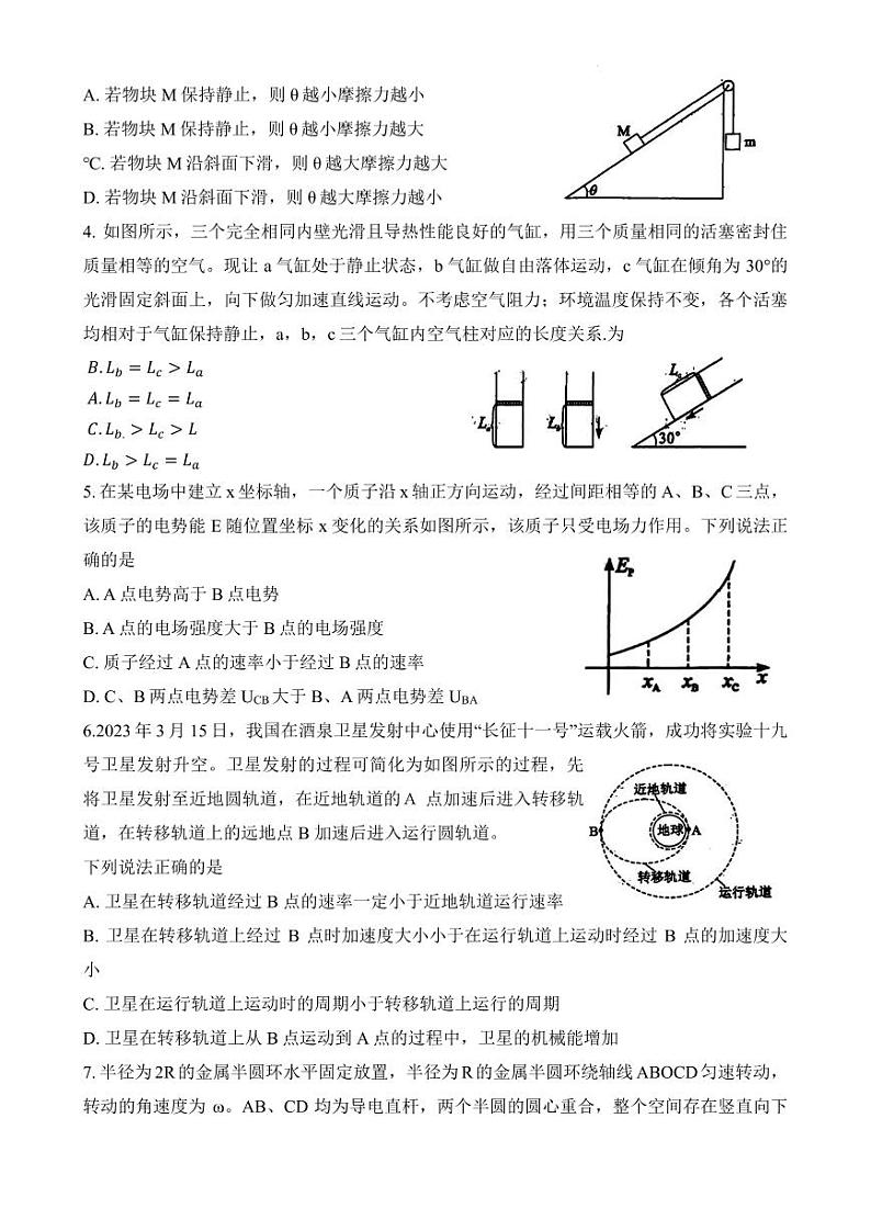 湖北省部分高中2023-2024学年高三上学期10月联考物理试题(含答案)第2页