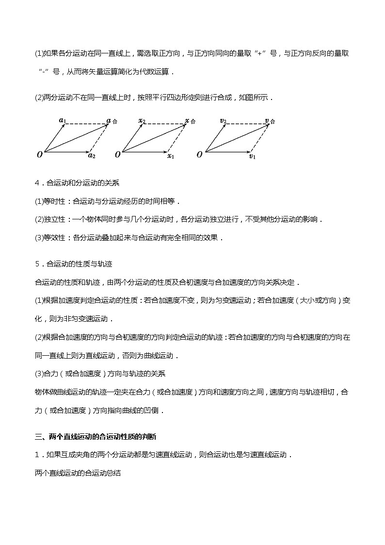 第五章 第一講 曲線運(yùn)動(dòng) 運(yùn)動(dòng)的合成與分解 講義  高中物理人教版（2019）必修第二冊(cè)第2頁(yè)