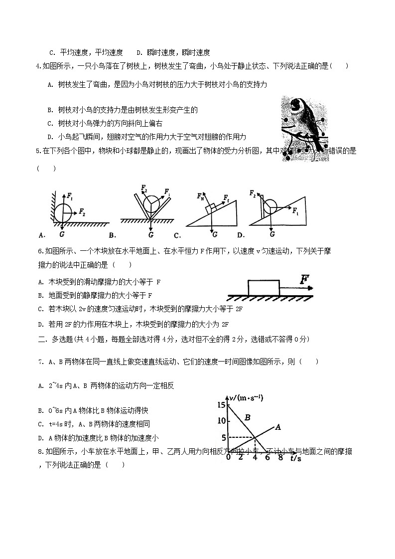 天津市益中学校2023-2024学年高一上学期11月期中考试物理试题第2页
