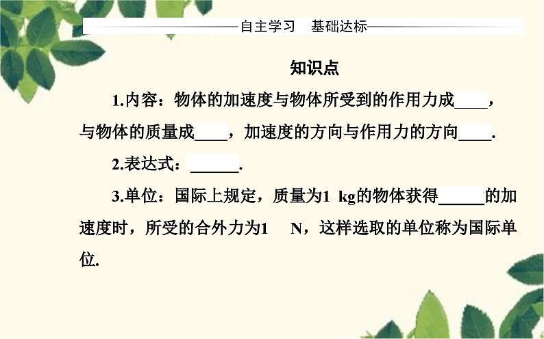 高中物理粤教版(2019)必修第一册 4.3牛顿第二定律课件03