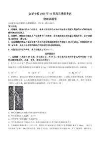 2024屆浙江省金華十校高三上學(xué)期11月模擬考試物理試題（含答案）