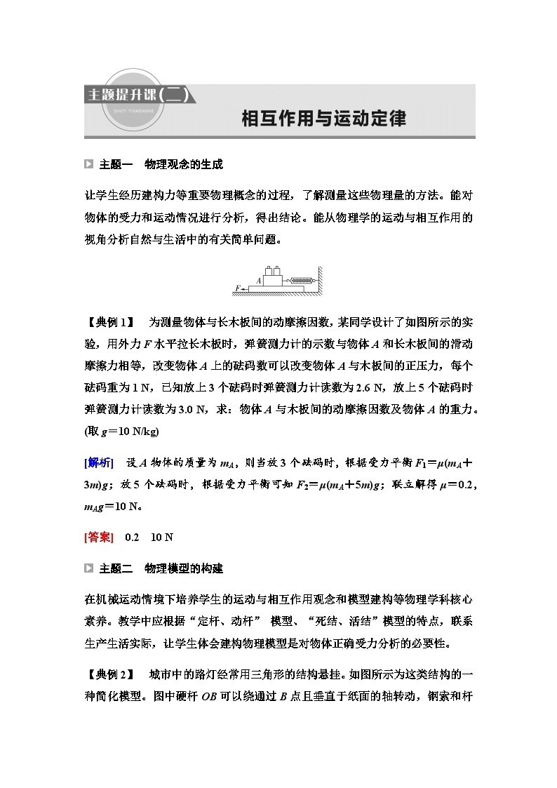 人教版高中物理必修第一册第4章主题提升课2相互作用与运动定律学案01