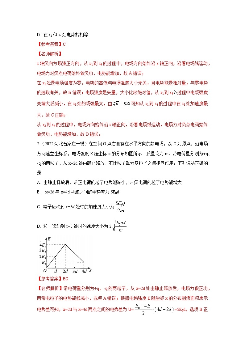 专题41+电场图像信息模型-2024高考物理二轮复习80模型最新模拟题专项训练02