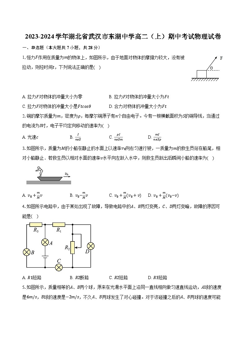 2023-2024学年湖北省武汉市东湖中学高二(上)期中考试物理试卷(含解析)第1页