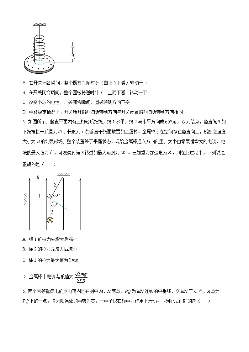2024部分学校高二上学期12月月考试题物理含解析第2页