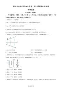 廣東惠州實驗中學2023-2024學年高二上學期期中考試物理試卷（原卷版+解析版）