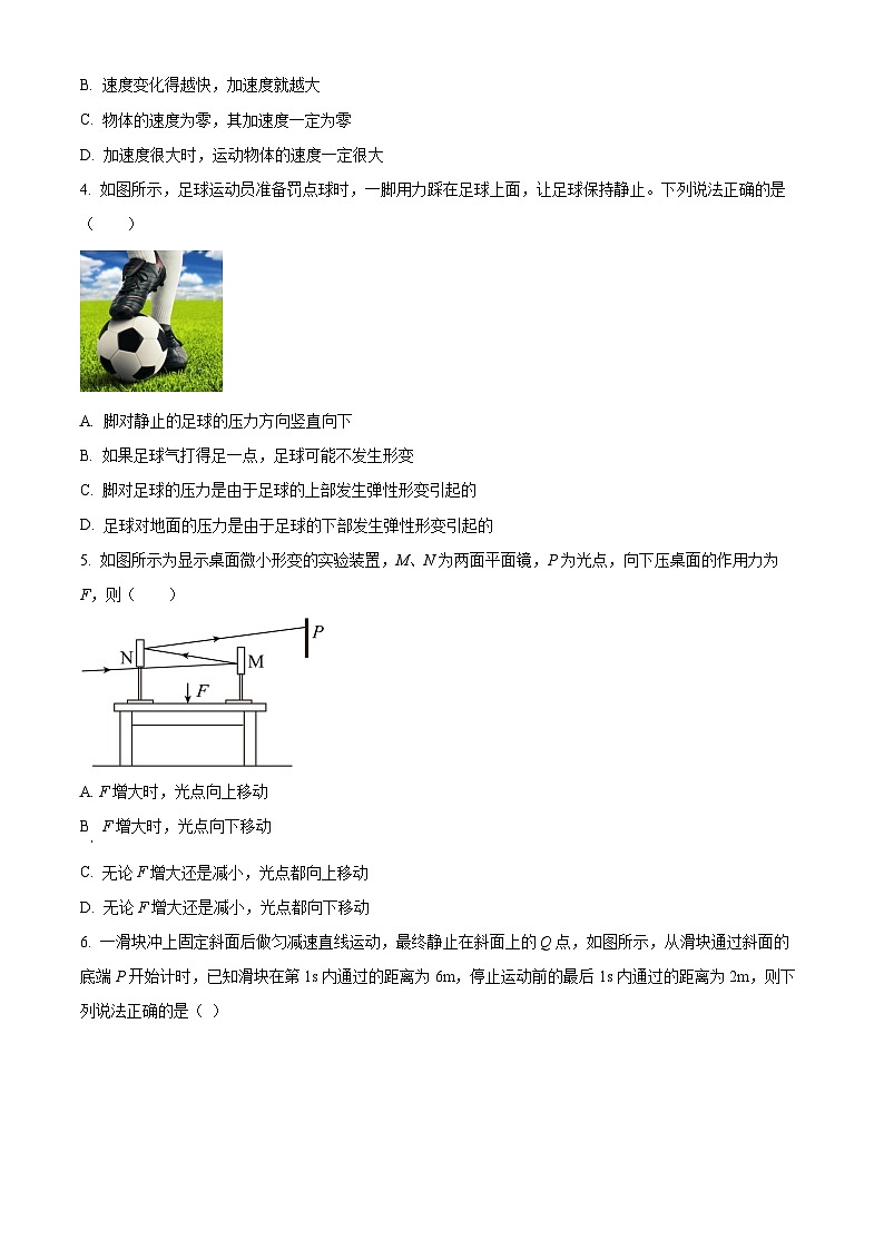 2023-2024学年广东省广州市真光中学高一上学期期中物理试题(原卷版)第2页