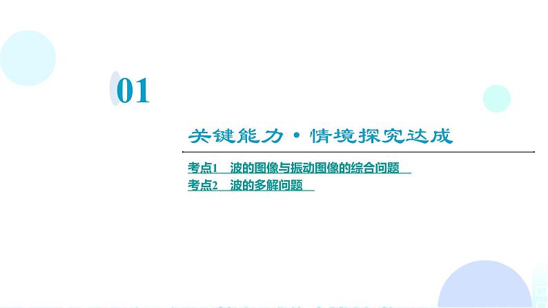 教科版高中物理选择性必修第一册第3章素养培优课(2)波的图像与振动图像、波的多解问题课件第3页
