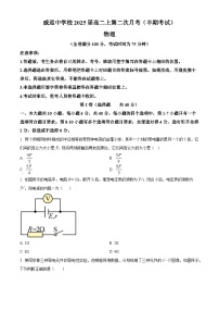 四川省内江市威远中学2023-2024学年高二上学期第二次月考（期中）物理试卷（Word版附答案）