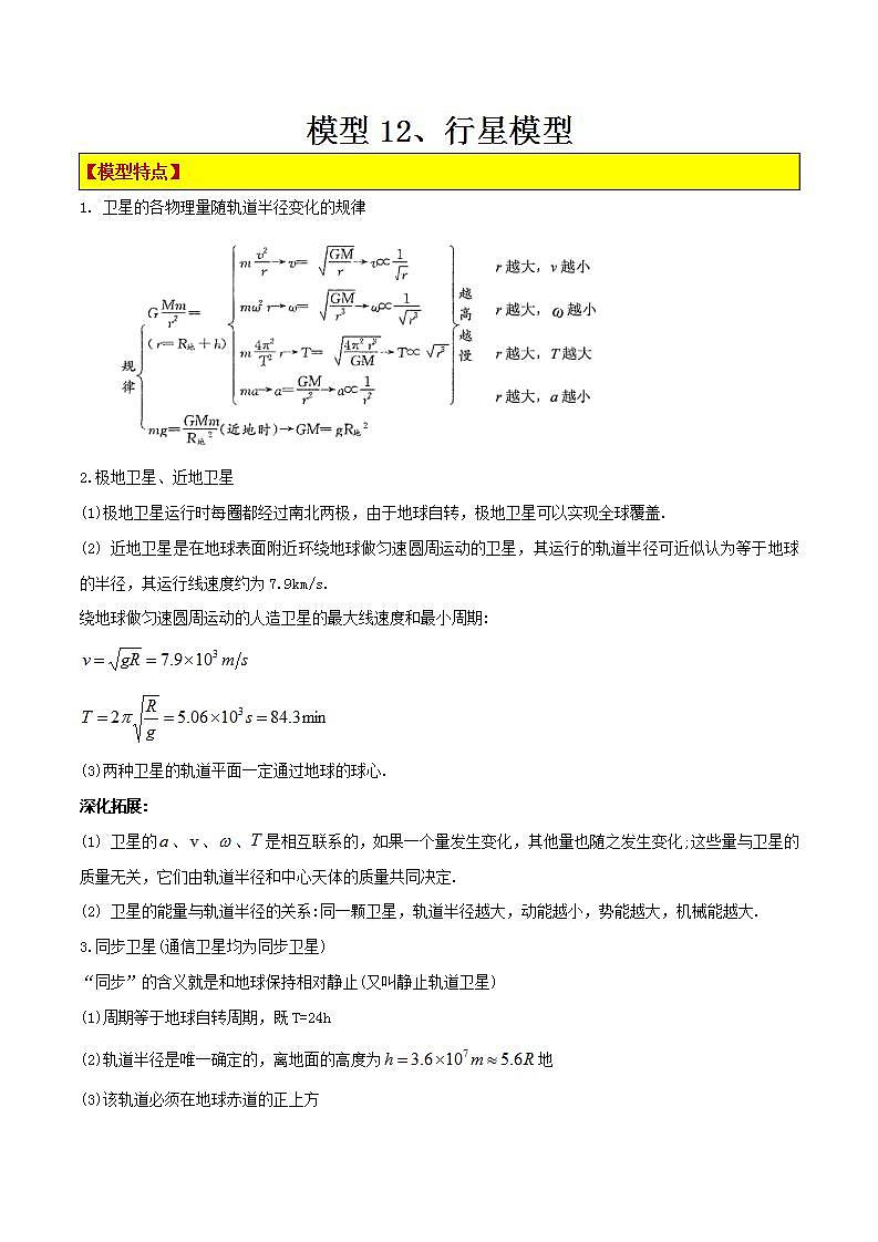 模型12、行星模型 (原卷版)第1页