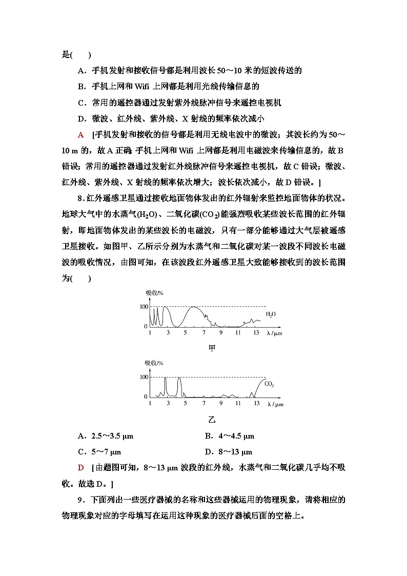 人教版江苏专用高中物理选择性必修第二册课时分层作业16电磁波谱含答案第3页
