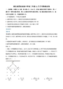 湖北省武昌实验中学2023-2024学年高二上学期12月月考物理试卷（Word版附解析）