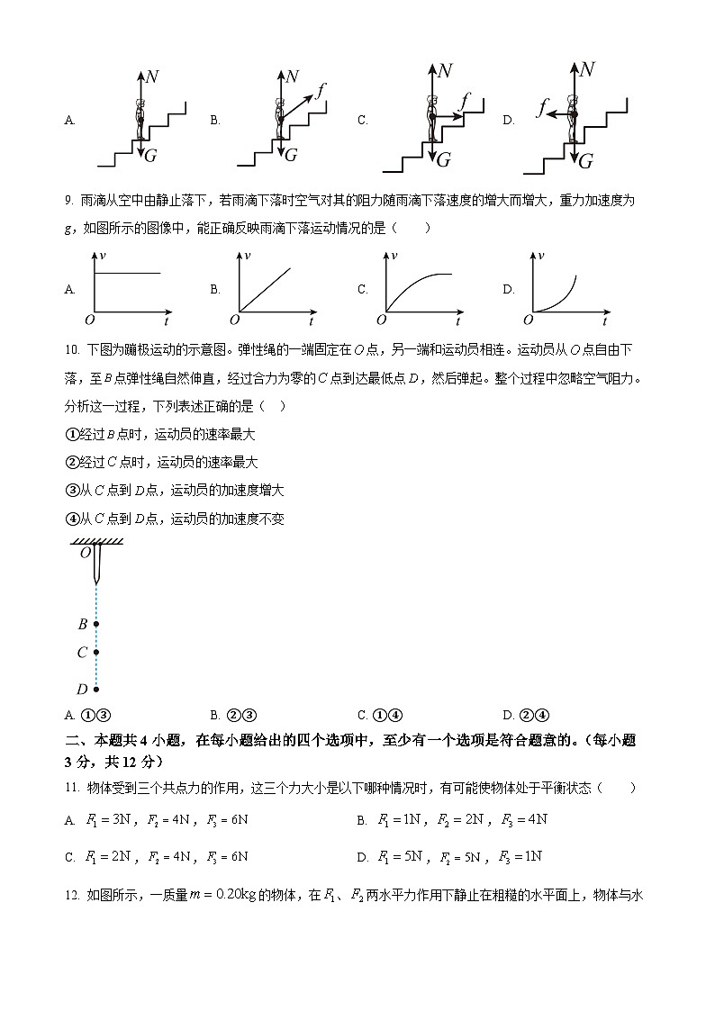2024北京市育才学校高一上学期12月月考试题物理含解析第3页
