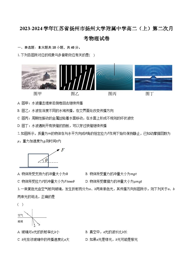 2023-2024学年江苏省扬州市扬州大学附属中学高二（上）第二次月考物理试卷（含解析）01