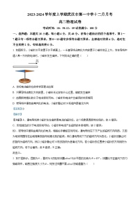 湖北省武汉市第一中学2023-2024学年高二上学期12月月考物理试题（Word版附解析）
