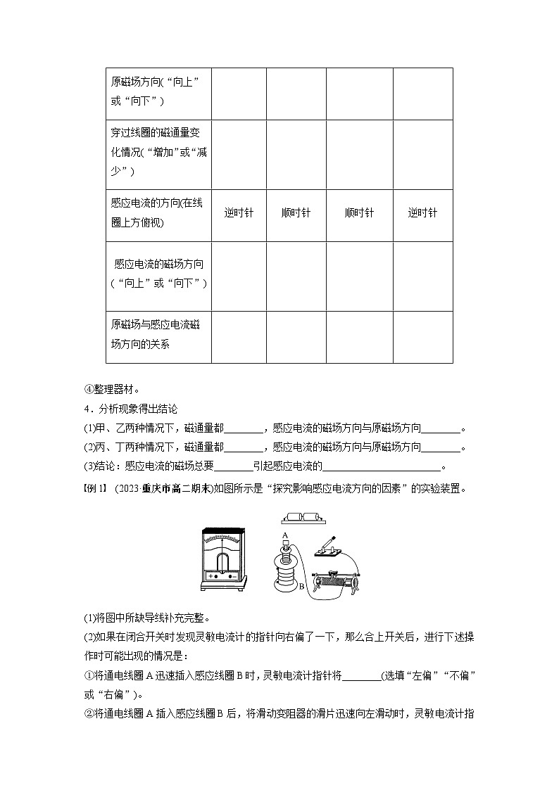 高中物理选择性必修二第二章 1 楞次定律学案02