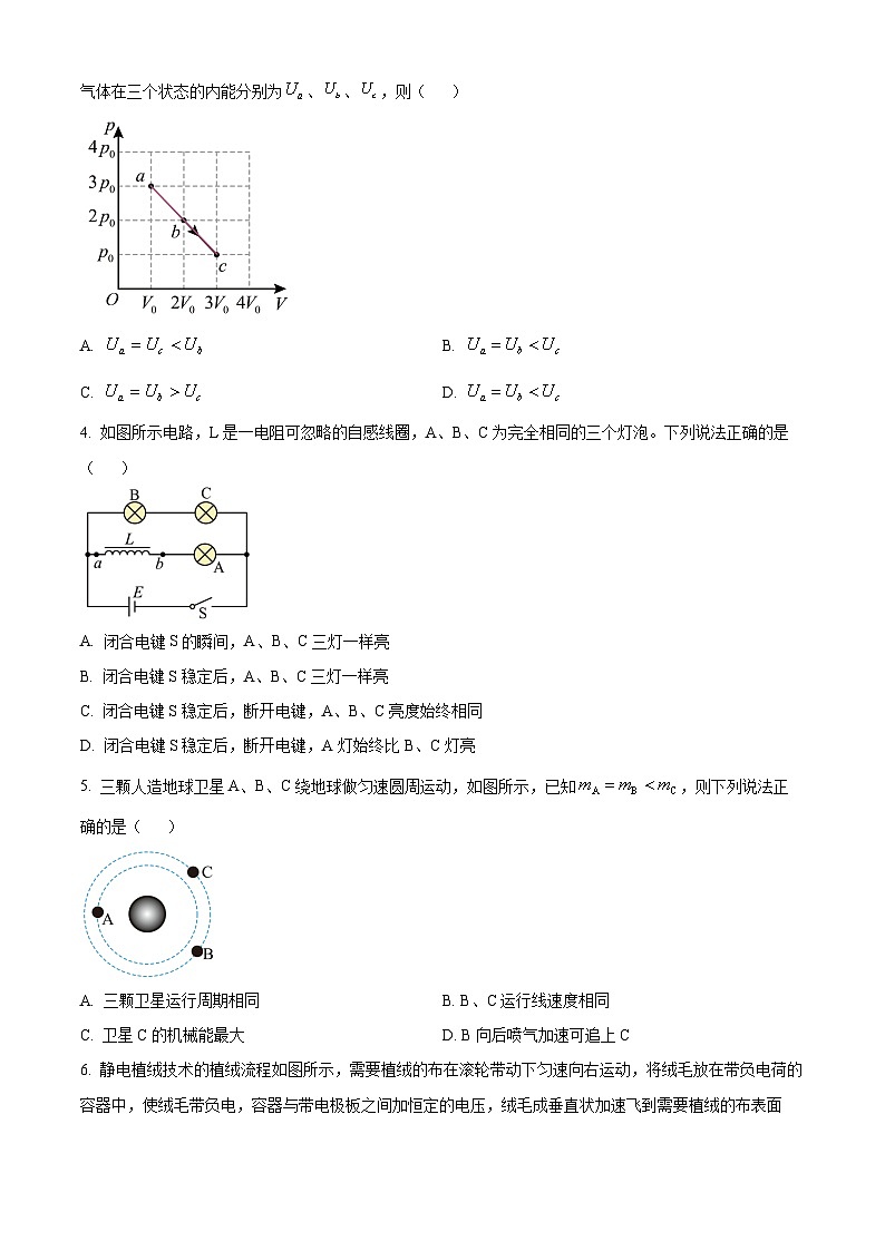 精品解析:江苏省新高考基地学校2023-2024学年高三上学期12月第三次大联考物理试题(原卷版)第2页