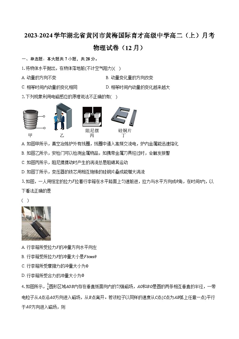 2023-2024学年湖北省黄冈市黄梅国际育才高级中学高二(上)月考物理试卷(12月)(含解析)第1页