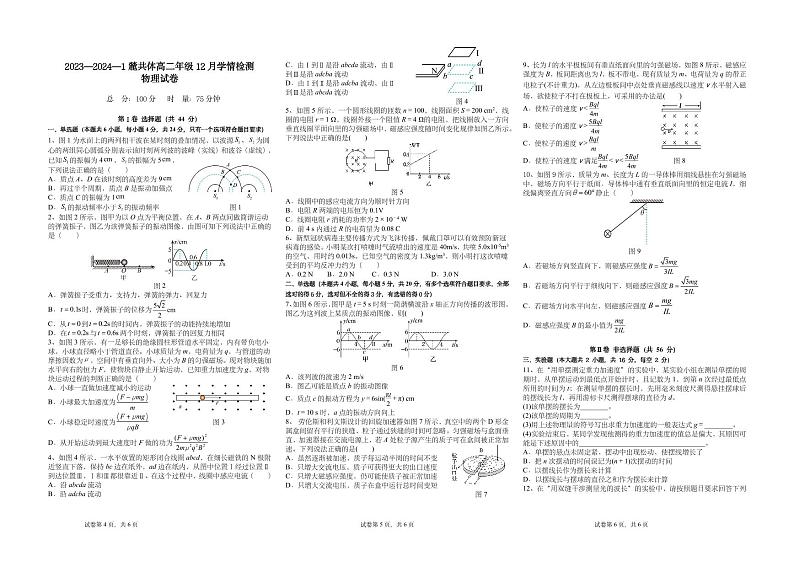 湖南省长沙市麓山国际共同体2023-2024学年高二上学期12月月考物理试题01
