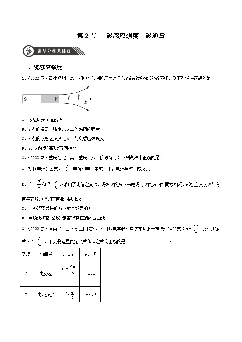 13.2《磁感应强度+磁通量》课件+分层练习（含解析）-人教版高中物理必修三01