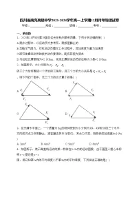四川省南充高级中学2023-2024学年高一上学期12月月考物理试卷(含答案)