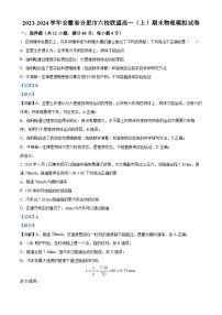 安徽省合肥市六校联盟2023-2024学年高一上学期期末物理模拟试卷（Word版附解析）