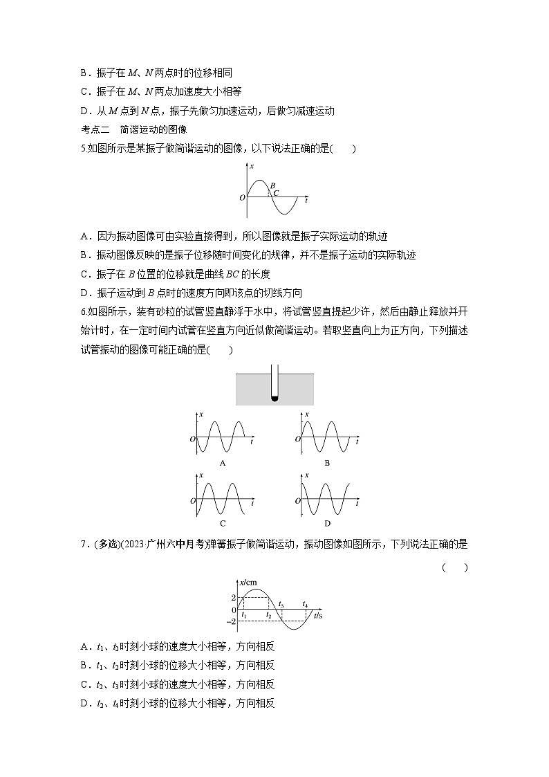 高中物理選擇性必修一第二章 1　簡諧運(yùn)動同步練習(xí)第2頁