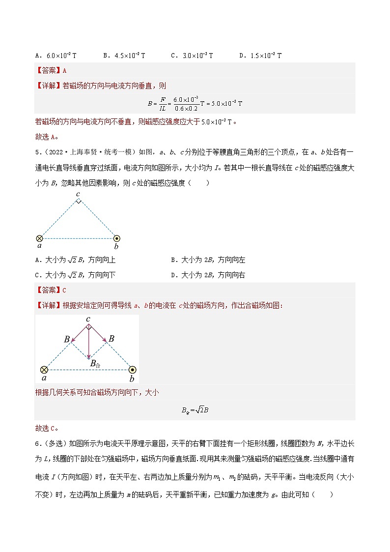 13.2《磁感应强度 磁通量》分层练习(含解析)-人教版高中物理必修三03