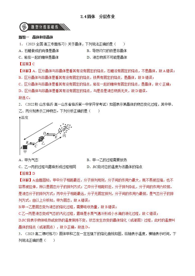 2.4《 固体》课件+分层练习（含解析）-人教版高中物理选修三01