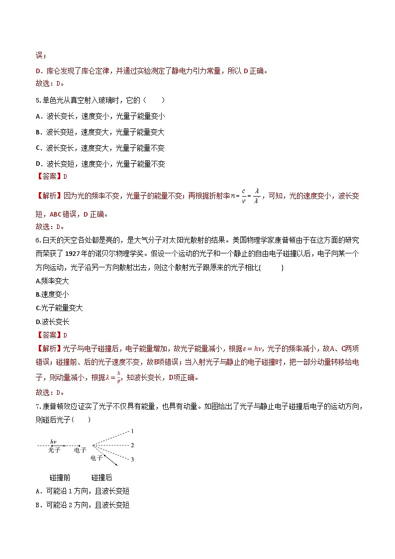 4.2.2《光电效应-2》分层练习(解析版)-人教版高中物理选修三第3页