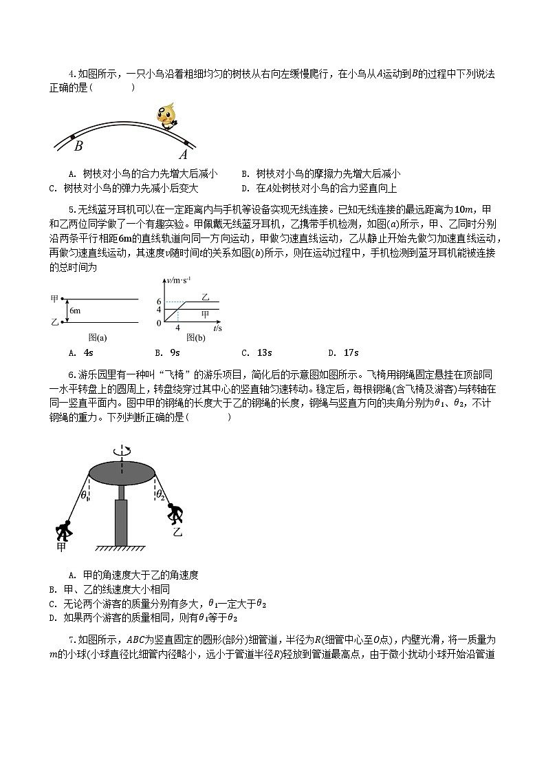 2024届湖北省黄冈市黄梅县育才高级中学高三上学期11月期中考试物理试题(Word版)第2页