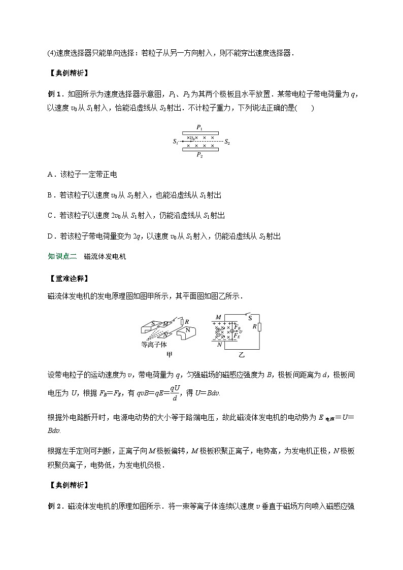 专题2洛伦兹力与现代科技-2023-2024学年高二物理备课必备讲义(人教2019选择性必修第二册 )(原卷版)第2页