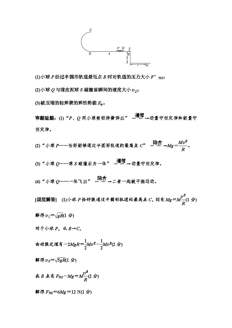 江苏版高考物理一轮复习第6章素养7动力学、动量和能量观点的综合应用课时学案02