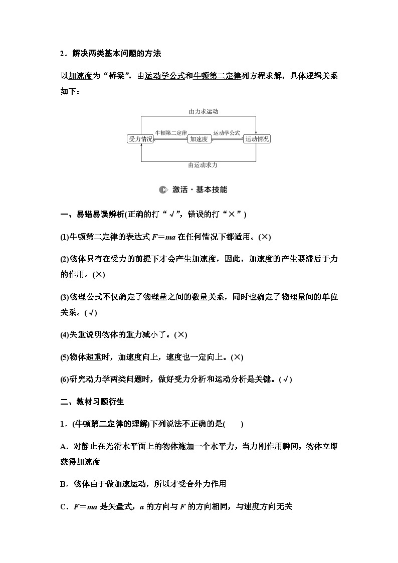 江苏版高考物理一轮复习第3章第2节牛顿第二定律、两类动力学问题课时学案03