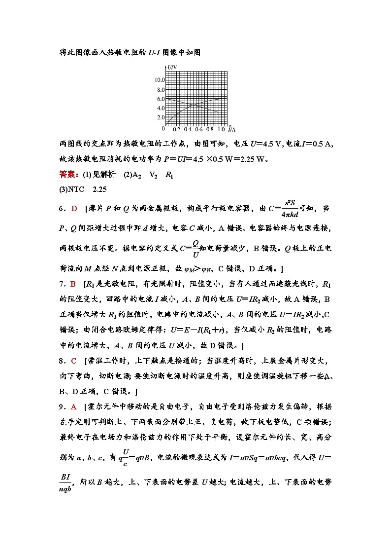 江苏版高考物理一轮复习课时分层作业34传感器的工作原理及应用含答案02