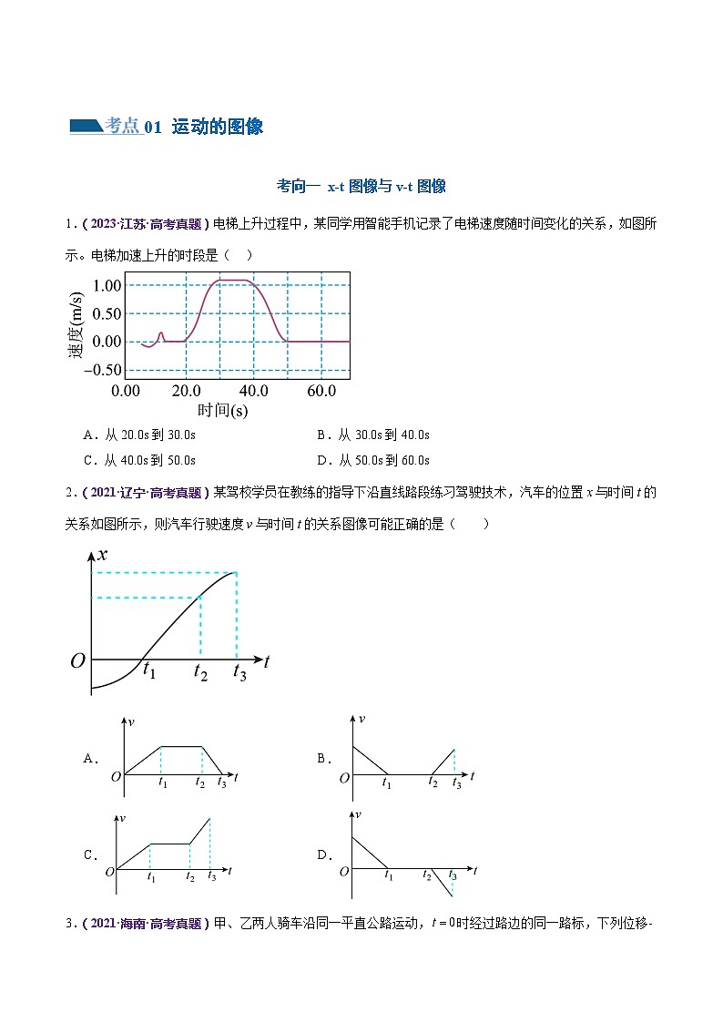 专题02+力与直线运动(练习)-2024年高考物理二轮复习讲练测(新教材新高考)02