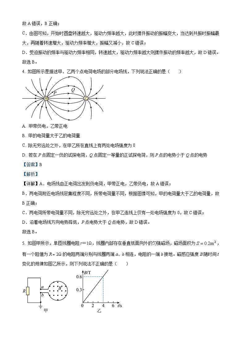 湖南省岳阳市平江县2023-2024学年高二上学期期末教学质量监测物理试题(Word版附解析)第3页