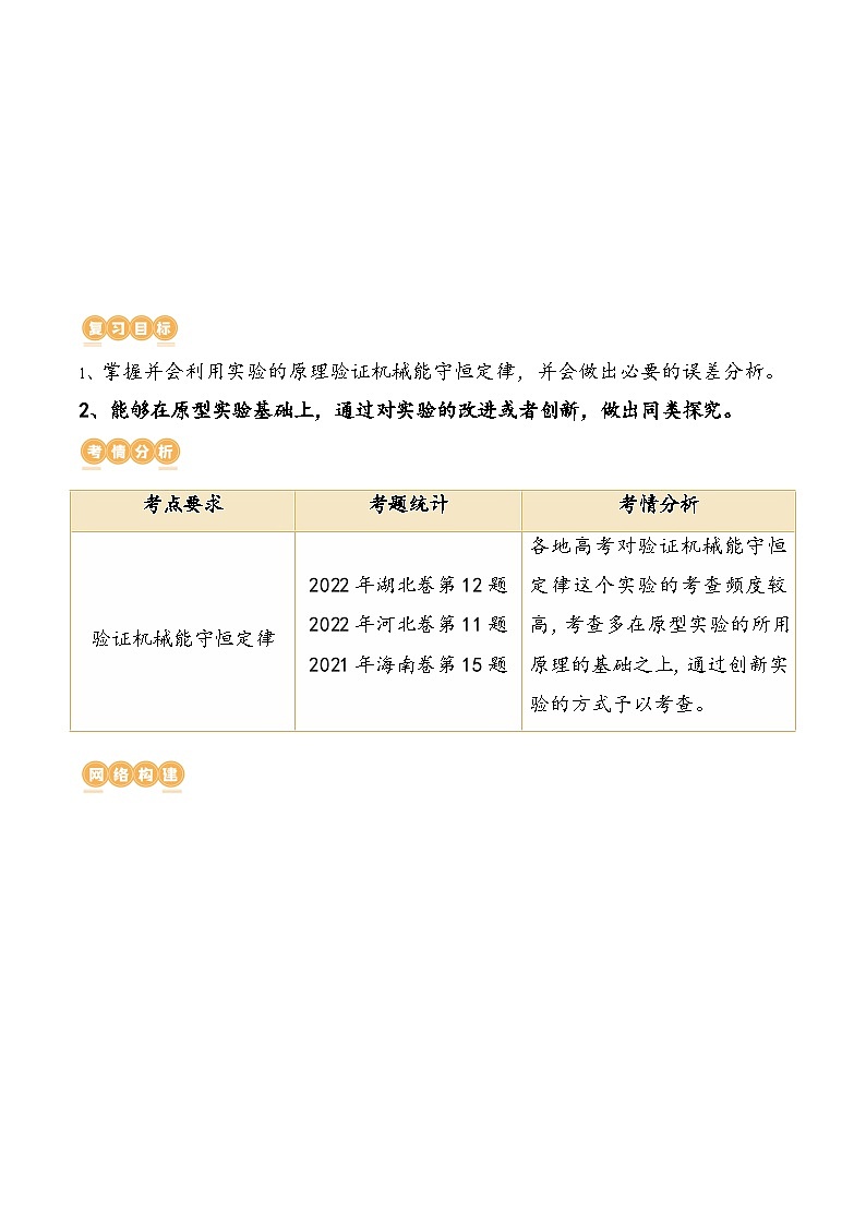 (新高考)2024年高考物理复习第29讲 验证机械能守恒定律(原卷练习+知识讲义)(原卷版+解析)02