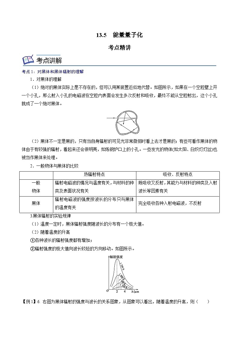（2019人教版必修第三冊）高二物理精講精練 13.5  能量量子化 （原卷版+解析）第1頁