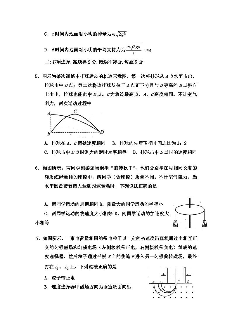 吉林省长春市第二十九中学2021届高三上学期期末考试物理试题第2页