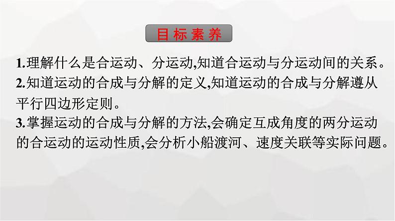 人教版(广西专用)高中物理必修第二册第5章抛体运动2运动的合成与分解课件04