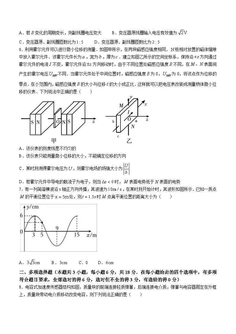 2024届江西省重点中学协作体高三第一次联考物理试卷第3页